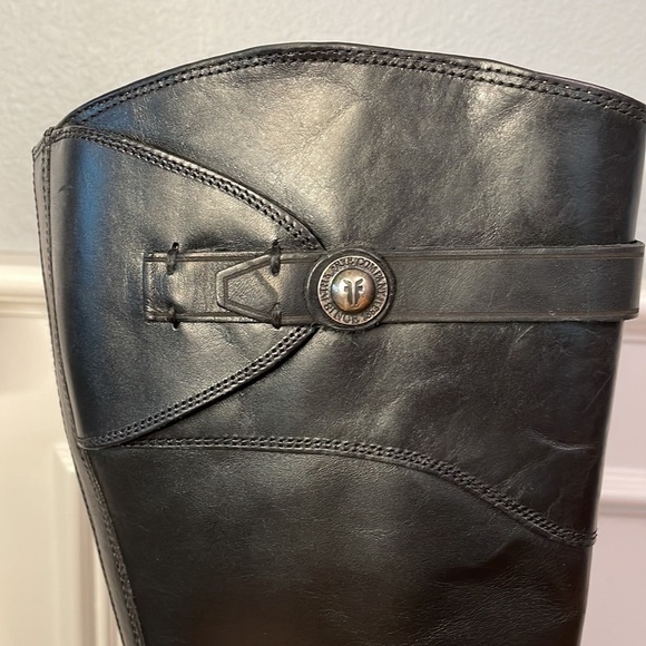 FRYE Molly Knee High Boot Side Zipper Black Leather Size 5.5 Low Heel - Picture 5 of 11